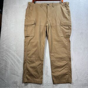 Lands’‎ End Cargo Pants Traditional Fit Tan Brown Expandable Waist Men’s 44